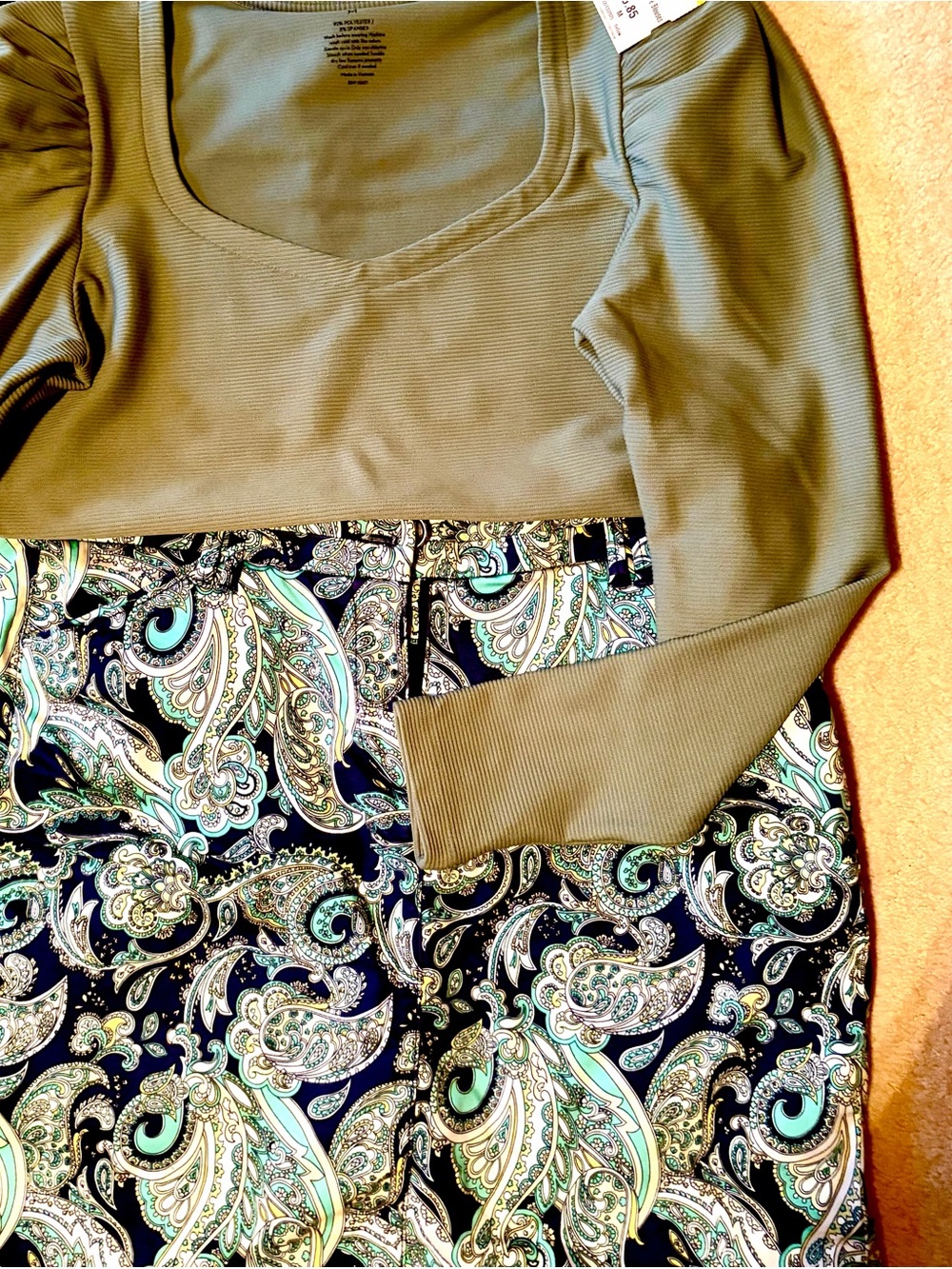 2-pc Charter Club Paisley Skort in Navy, Teal, White + Nine West Top